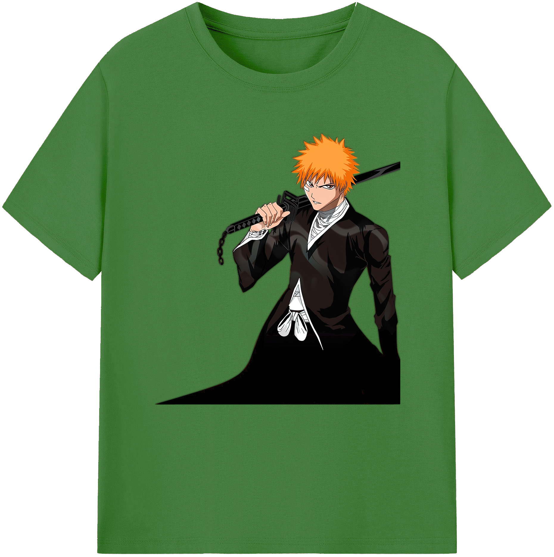 （画像用） ブリーチ 黒崎一護（くろさき いちご）BLEACH Kurosaki Ichigo レディースカジュアルプリントTシャツ（綿100％）